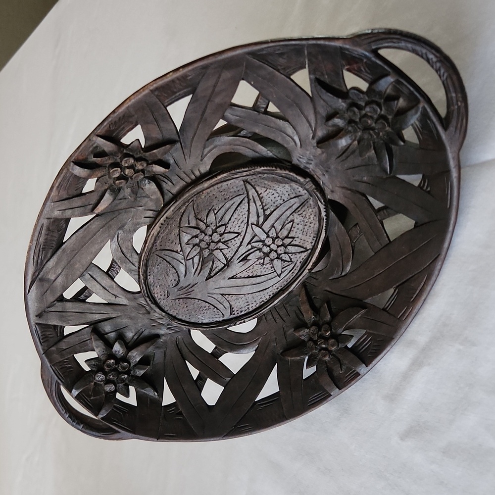 Thorens Lauterbach Walzer Switzerland Musical Carved Wooden Tray Platter - Picture 3 of 14